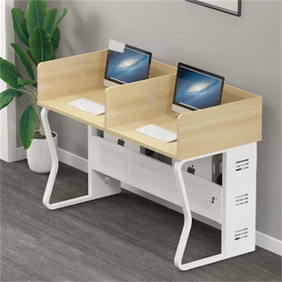 学校电脑桌课桌凳自习室网吧教室微机机房室桌培训班机箱桌一体式