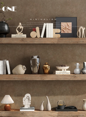 匠十三 侘寂软装饰品摆件创意中古民宿酒店陶瓷花瓶艺术摆件