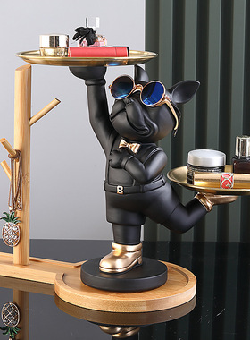 入户玄关放钥匙收纳盒摆件狗门口鞋柜置物托盘客厅茶几遥控器整理