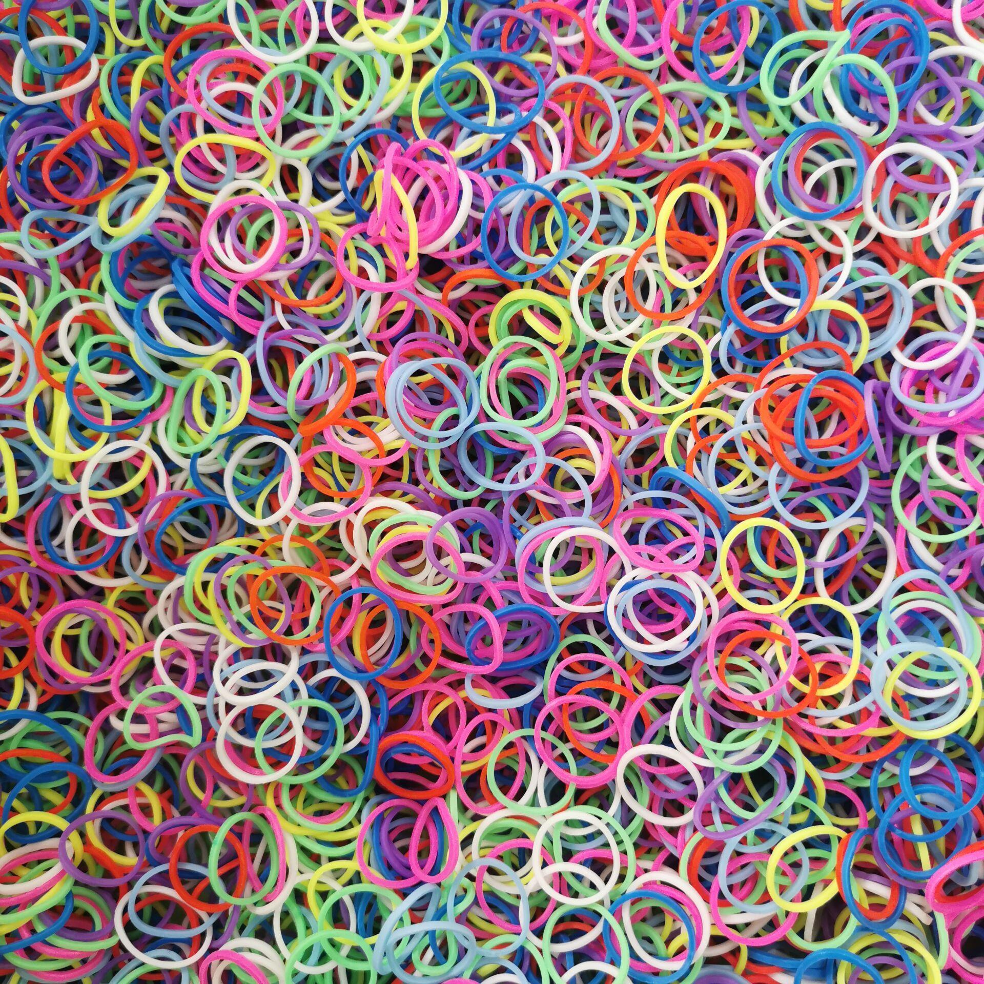 彩色橡皮筋 儿童橡皮筋彩虹皮筋PTR皮绳彩色皮筋编手链小皮圈