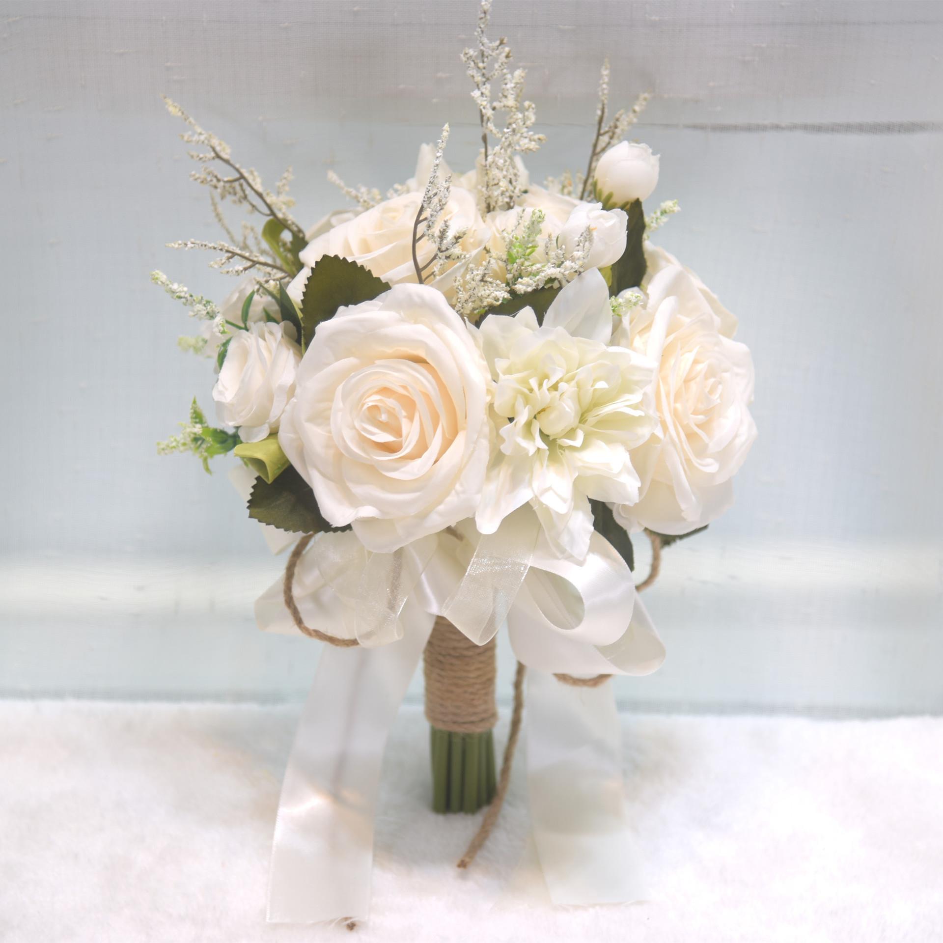 109 手捧花新娘韩式婚礼结婚领证仿真花束森系婚纱拍照道具手捧花