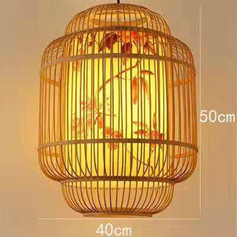 中式田园仿古农家乐竹艺灯笼竹编吊灯农家乐收银台东南亚竹艺灯具