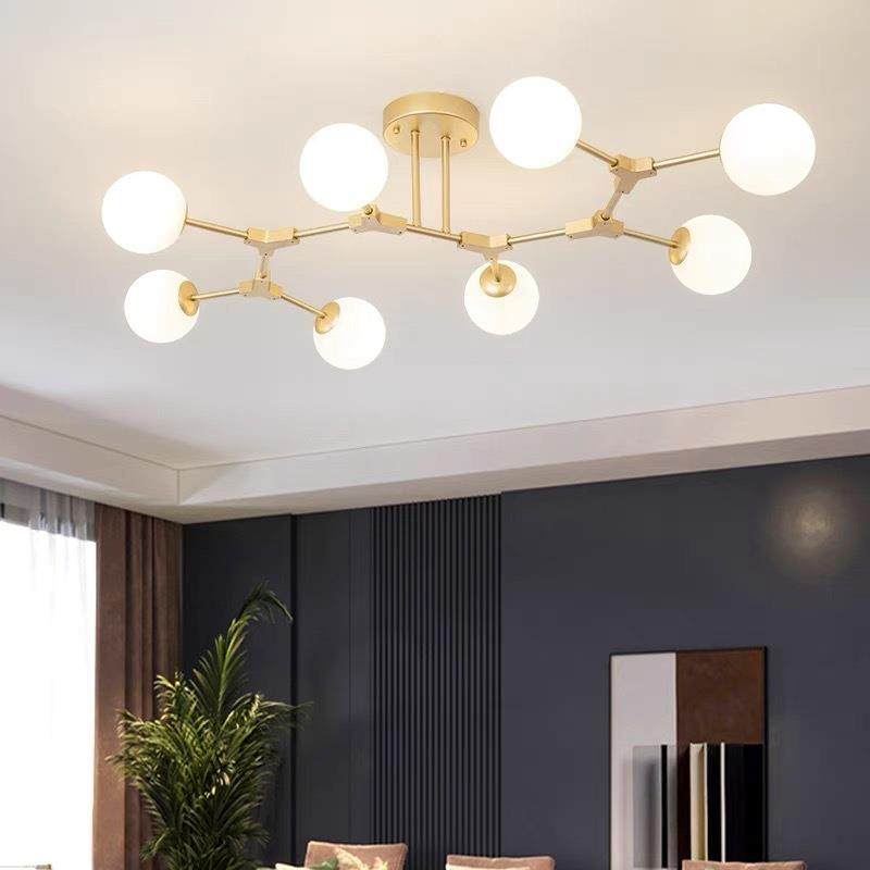 北欧金色黑色新款餐厅灯现代简约吸顶灯具设计师样板房卧室主灯饰