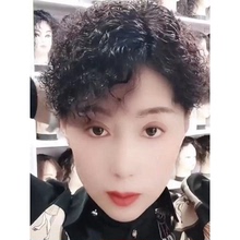 中老年女士头顶补发块蓬松长短卷发送妈妈遮白发真发补发片