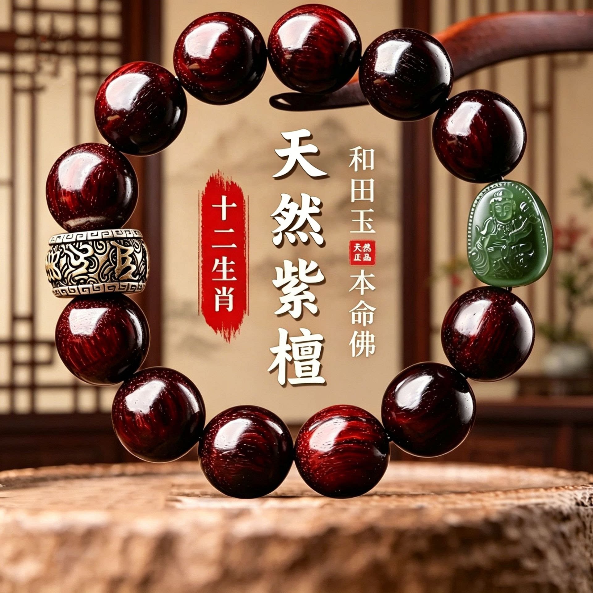 普陀山文创小叶紫檀手串