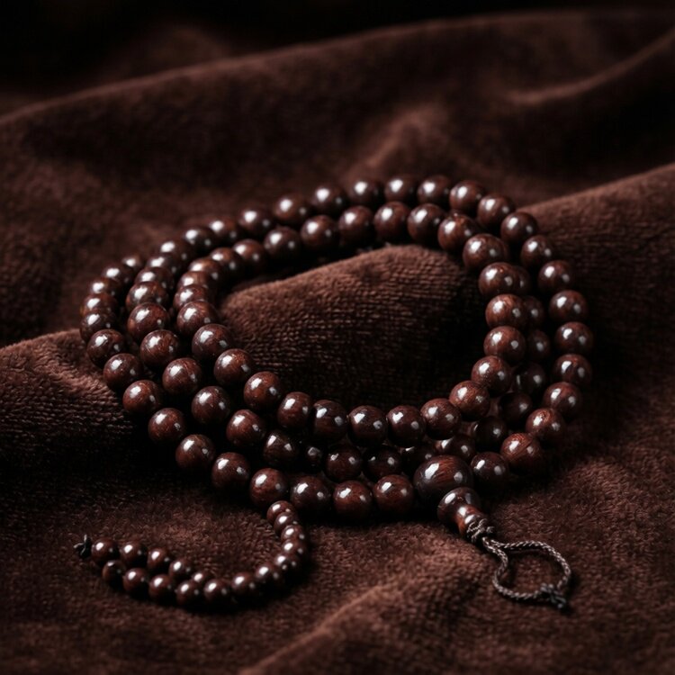 普陀山天然印度小叶紫檀手串108颗女款真品老檀香木佛珠手链串珠