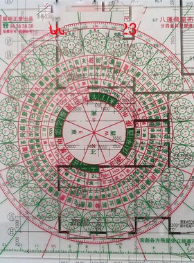 居明正堂15公分八运玄空飞星 九运飞星布局尺 立极尺 飞星透明尺