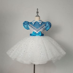 儿童合唱表演礼服女童走秀幼儿园舞蹈公主裙歌颂祖国舞蹈朗诵演出