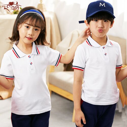 幼儿园园服夏装POLO衫纯棉小学生校服短袖定制毕业照班服团购上衣