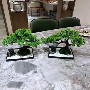 wo+仿真假盆景迎客松罗汉松摆件室内客厅茶几博古架书房摆放装饰