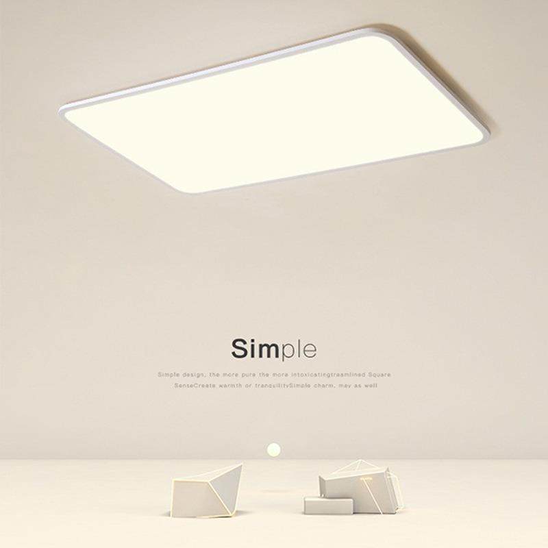 吸顶灯全光谱客厅灯现代简约大灯大厅主灯白色超薄长方形中山灯具