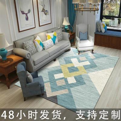 简约北欧客厅入户地垫大地毯 家用茶几卧室沙发防滑几何地毯门垫