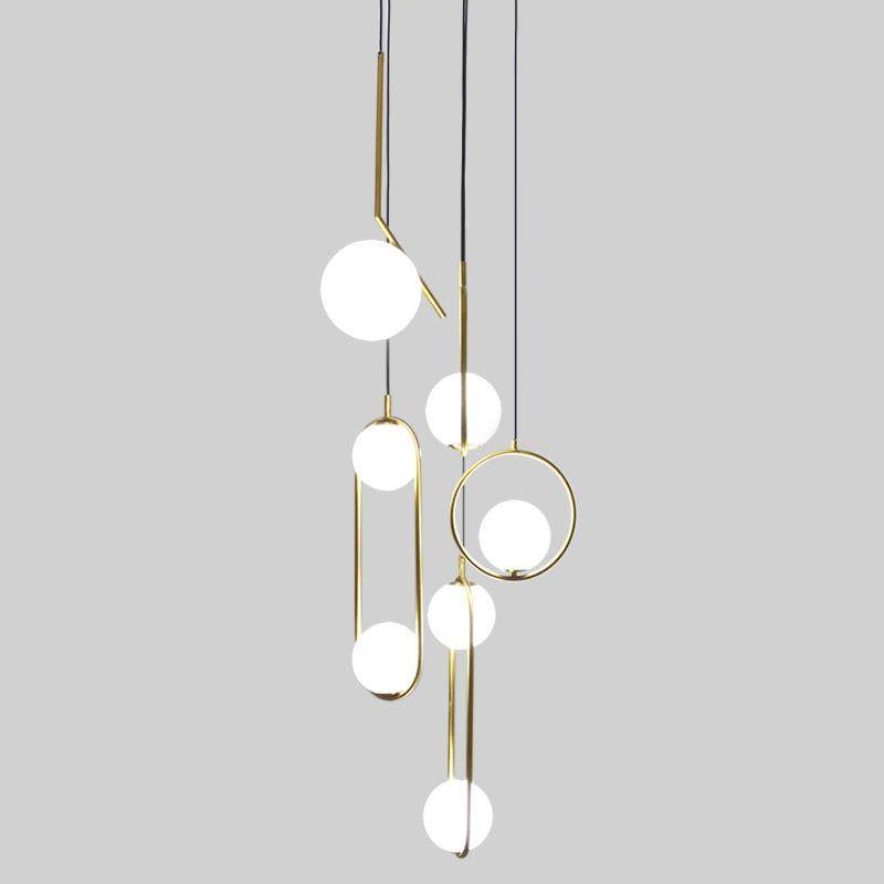 楼梯长吊灯客厅灯后现代别墅复式楼螺旋吊灯别墅楼梯简约餐厅灯具