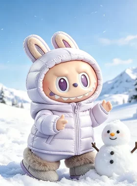 10CM棉花娃娃雪地靴 17CM拉布布娃衣 一二三代盲盒 小6/8分BJD鞋