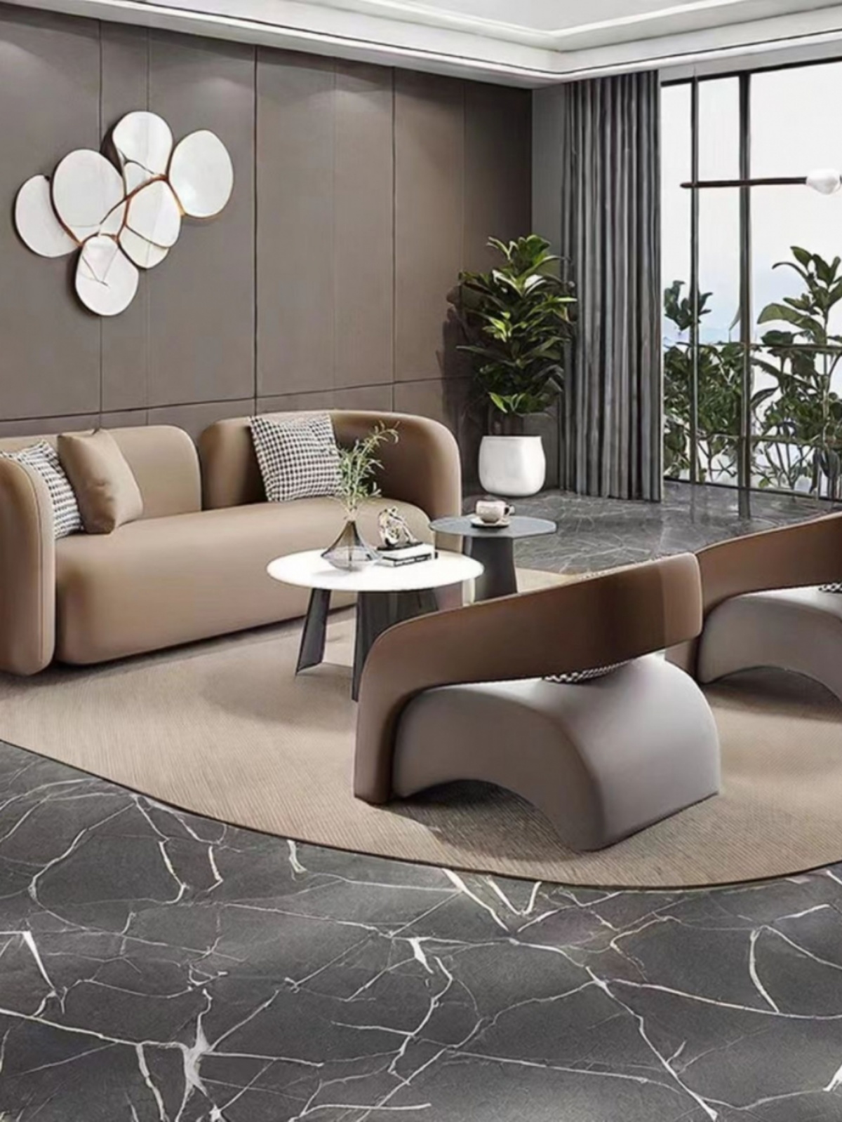 酒店网红Vip套房客厅沙发小公寓高端酒店接待办公室商务洽谈沙发