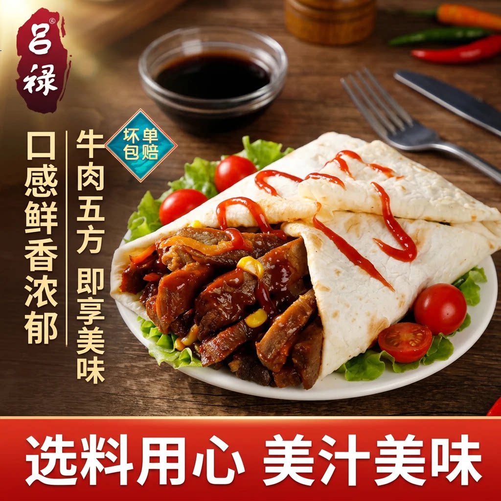 吕禄牛肉五方饼早餐速食加热
