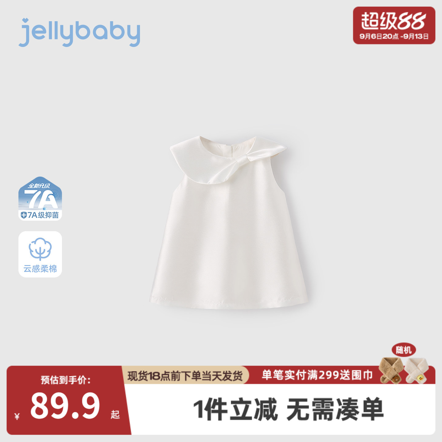 儿童礼服生日女童连衣裙法式宝宝娃娃领裙子2026新款小童夏装女孩图片