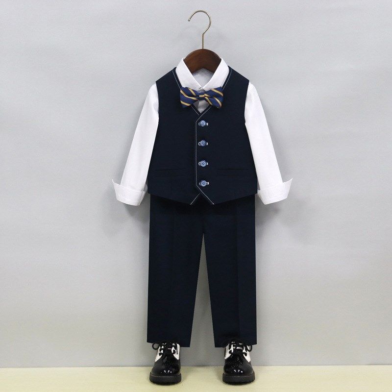 儿童西装秋冬加绒男童小西服套装生日摄影钢琴主持表演花童婚礼服