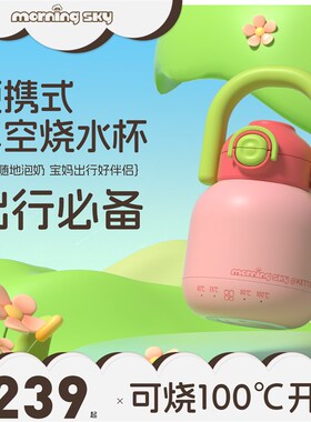 Morningsky烧水杯便携式旅行烧水壶迷你恒温热水壶保温电热杯户外