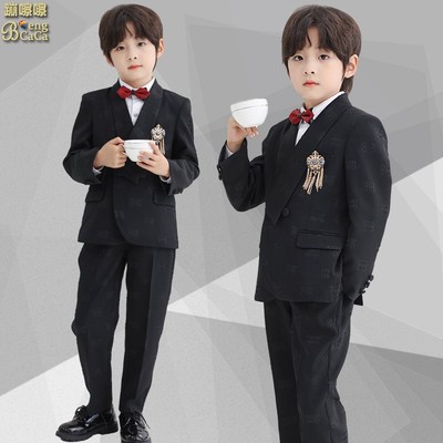 儿童西装套装唱歌钢琴主持走秀礼服男童生日婚礼庆典演出英伦西服