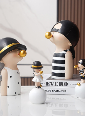 玄关泡泡男孩女孩儿童房间客厅鞋柜摆件样板房酒柜家居电视柜装饰