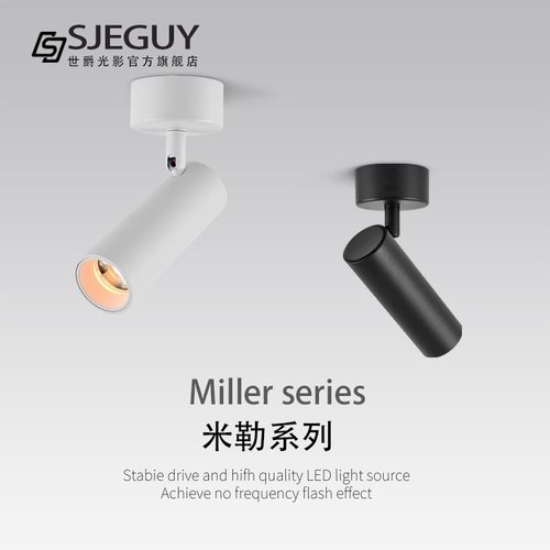 led明装射灯可调角度吸顶式单头家用背景墙餐厅聚光洗墙cob小射灯