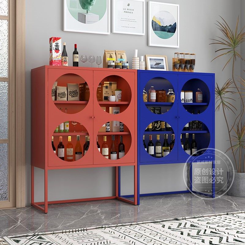 北欧轻奢铁艺酒柜餐边柜靠墙客厅玻璃门展示柜小型高档家用储物柜,住宅家具,酒柜,淘宝优惠券,粉丝福利购,淘宝优惠卷