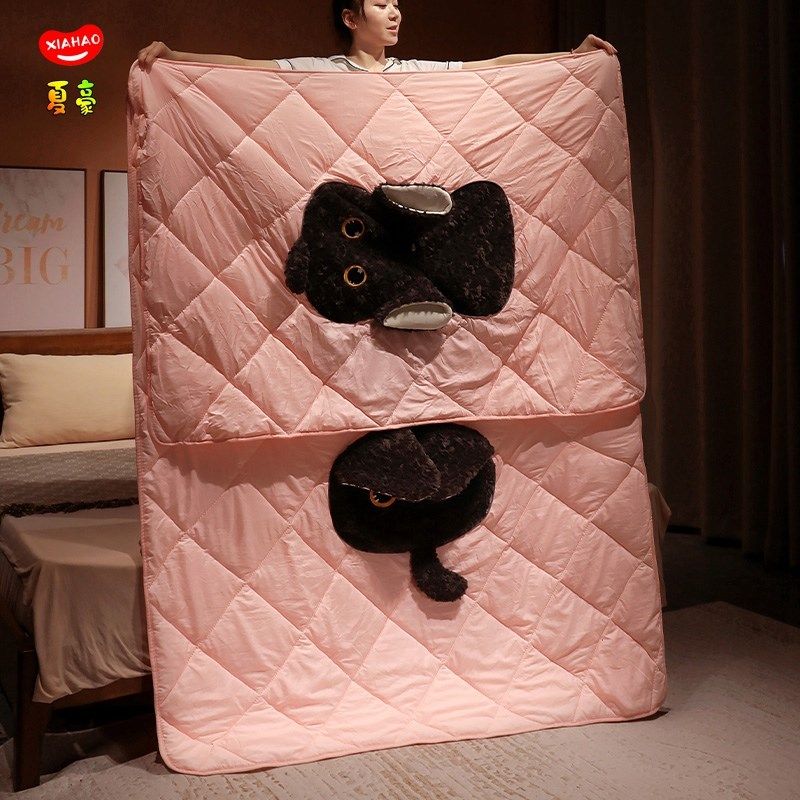 可爱猫咪抱枕被子两用车用靠枕折叠办公室靠背午睡毯子二合一靠垫,居家布艺,抱枕被,淘宝优惠券,粉丝福利购,淘宝优惠卷