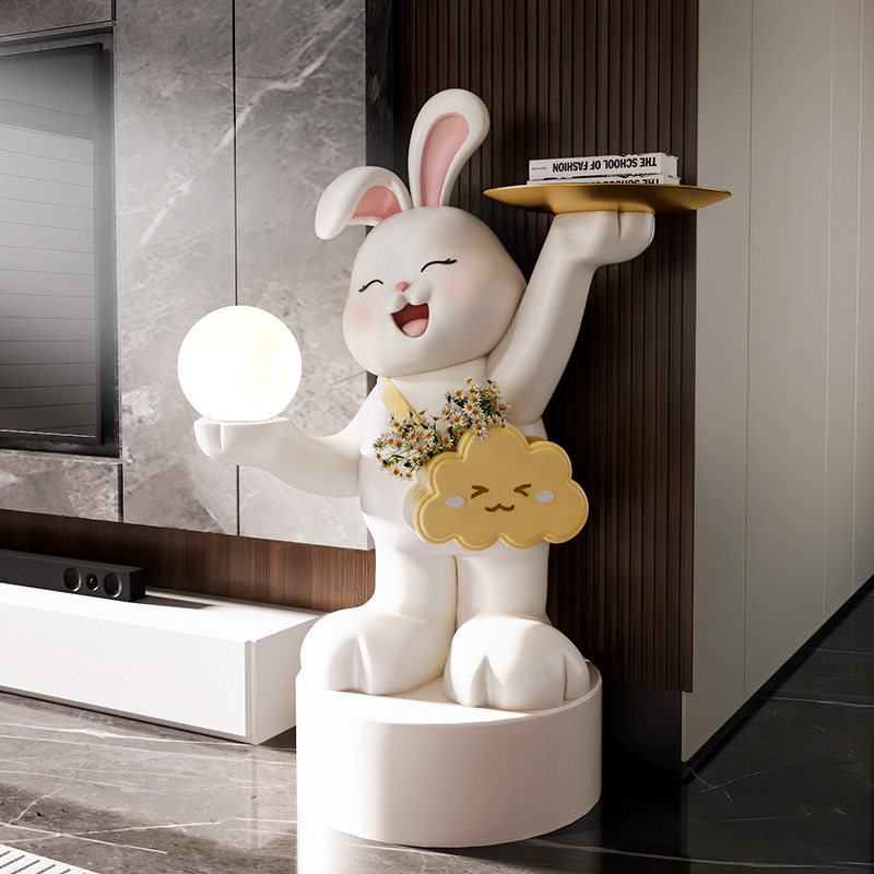 新款兔子存钱罐落地摆件大型客厅电视柜旁艺术装饰品乔迁新居礼物,家居饰品,落地摆件,淘宝优惠券,粉丝福利购,淘宝优惠卷