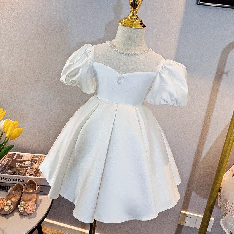 花童婚礼生日宴小学生礼服女童白色缎面公主裙儿童主持演奏演出服,童装/婴儿装/亲子装,儿童礼服,淘宝优惠券,粉丝福利购,淘宝优惠卷