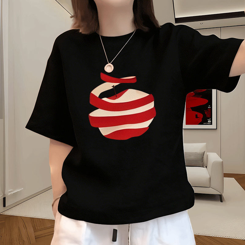 白色纯棉短袖t恤女夏2026新款爆款设计感小众上衣宽松休闲半袖ins