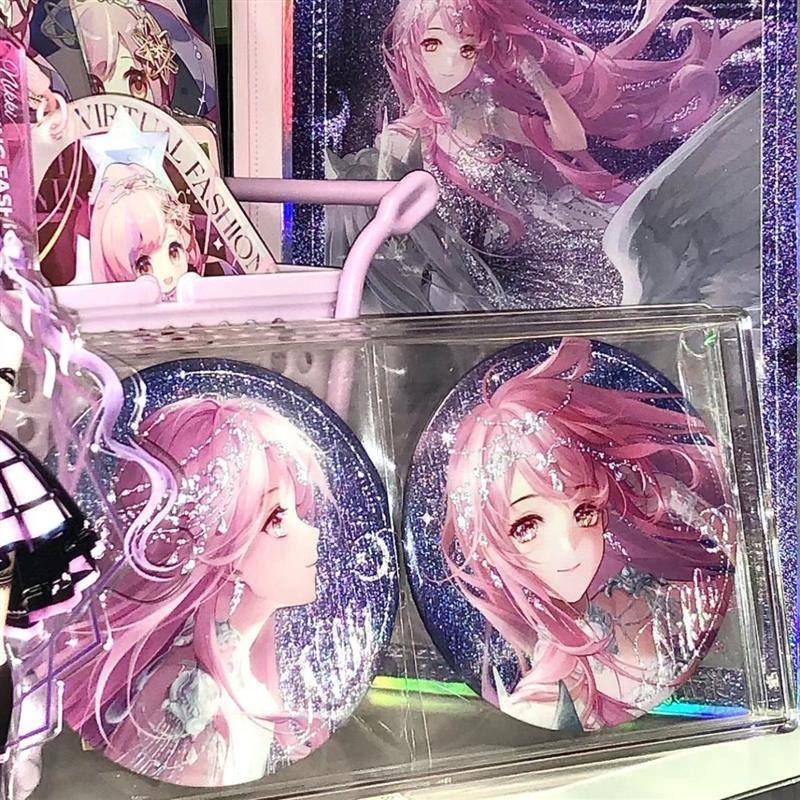 小红书爆款闪耀暖暖拉丝银葱吧唧徽章超美可爱背包挂饰送闺蜜礼物