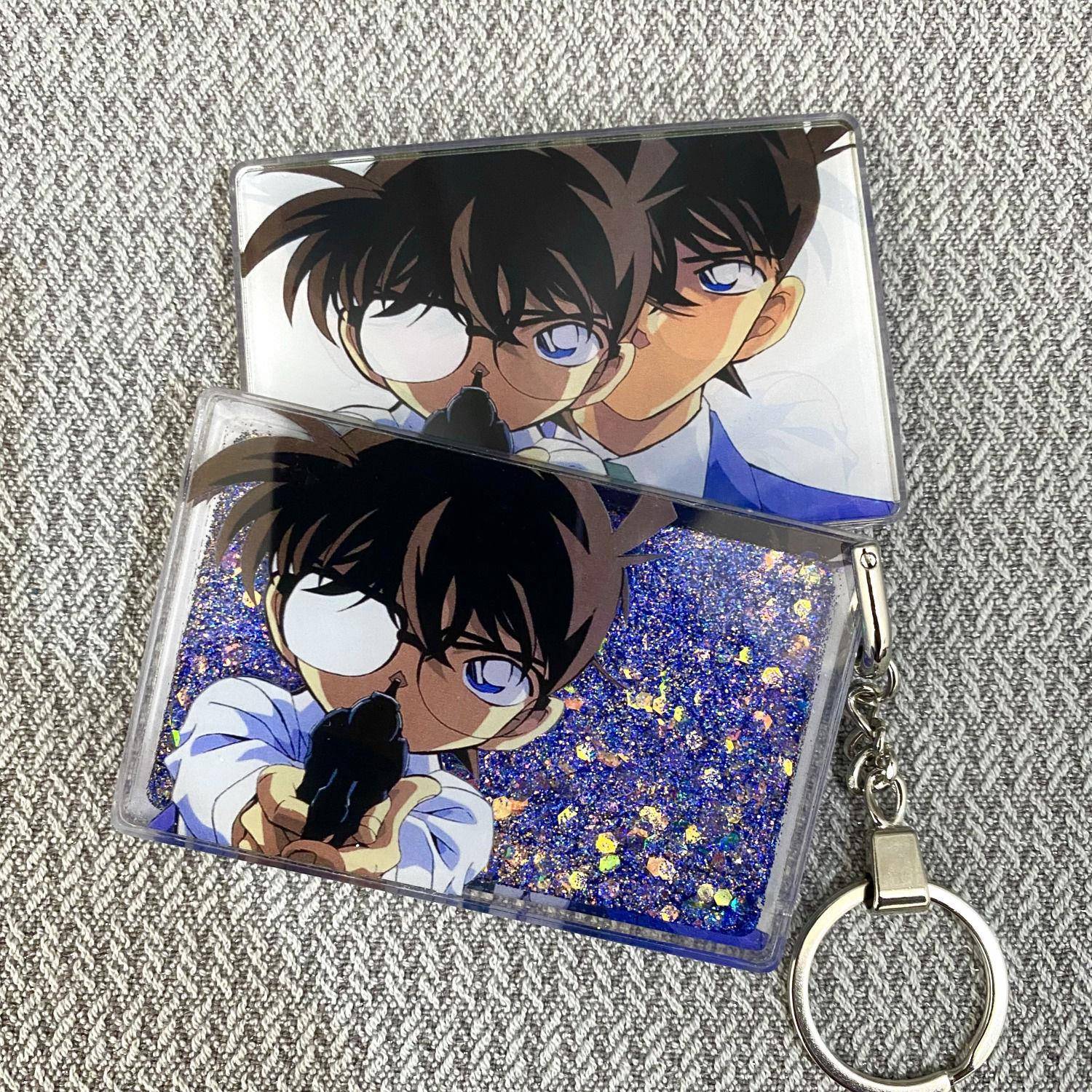 名侦探柯南流沙麻将流沙钥匙扣怪盗基德流麻新一小兰流沙摆件卡砖