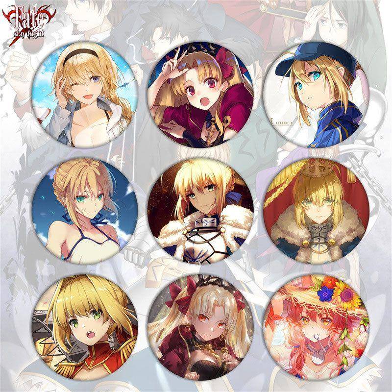 新款fate动漫吧唧徽章远坂凛谷子SABER红A精美胸针马口铁挂件痛包