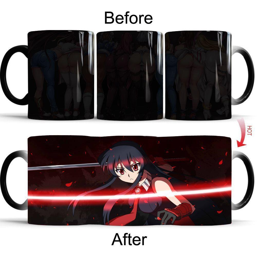 动漫斩赤红之瞳周边变色杯子创意陶瓷马克杯加热水感温渐变魔术杯