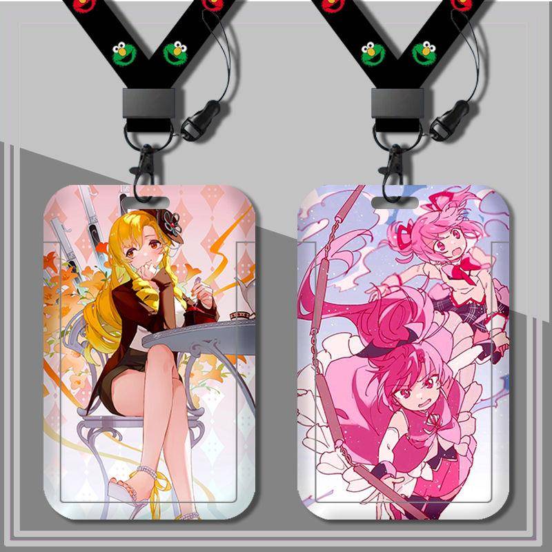 魔法少女小圆学生校园卡套滑盖式工作证件套硬塑料门禁卡厂牌套