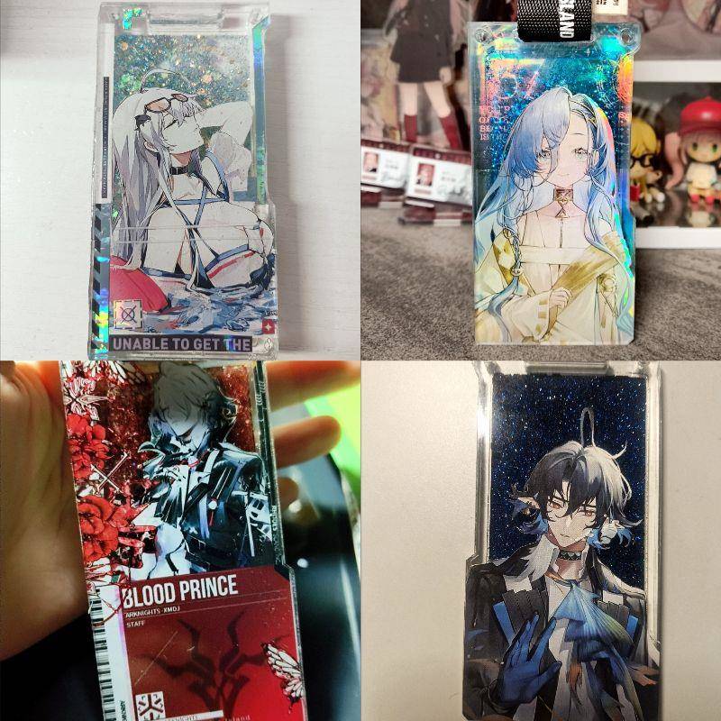 明日方舟通行证流麻亚克力板小卡异形流麻壳子流沙卡砖流麻模具