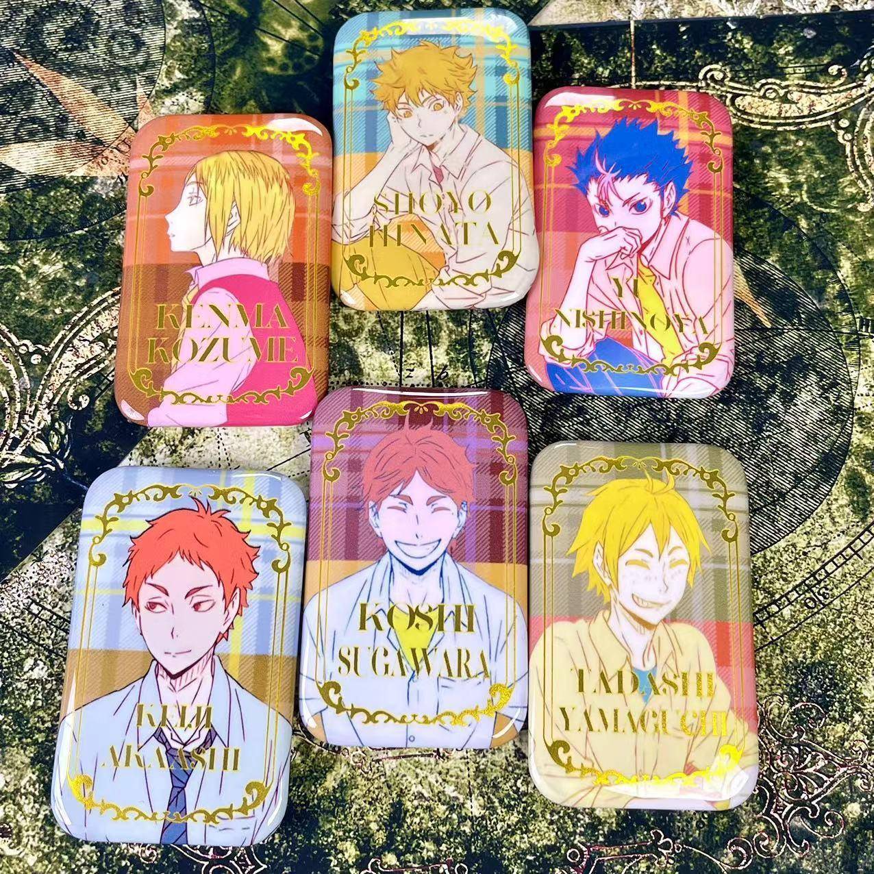 【新客立减】排球少年周边吧唧高颜值同人烫金方形徽章胸章挂件