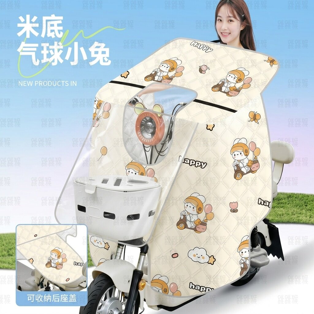 夏季电瓶摩托电动车防雨防晒罩挡风被春夏薄款新款防水遮雨防风罩