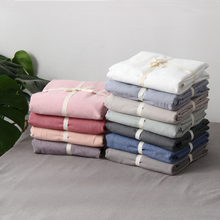 北欧风纯棉水洗棉床单单件纯色学生单人床双人1.5m1.8米2.0m定做