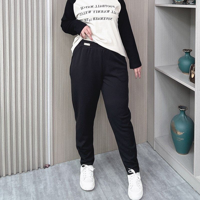 春秋新款休闲裤女装大码胖mm松紧腰宽松显瘦时尚百搭阔腿哈伦裤子,女装/女士精品,大码裤装,淘宝优惠券,粉丝福利购,淘宝优惠卷