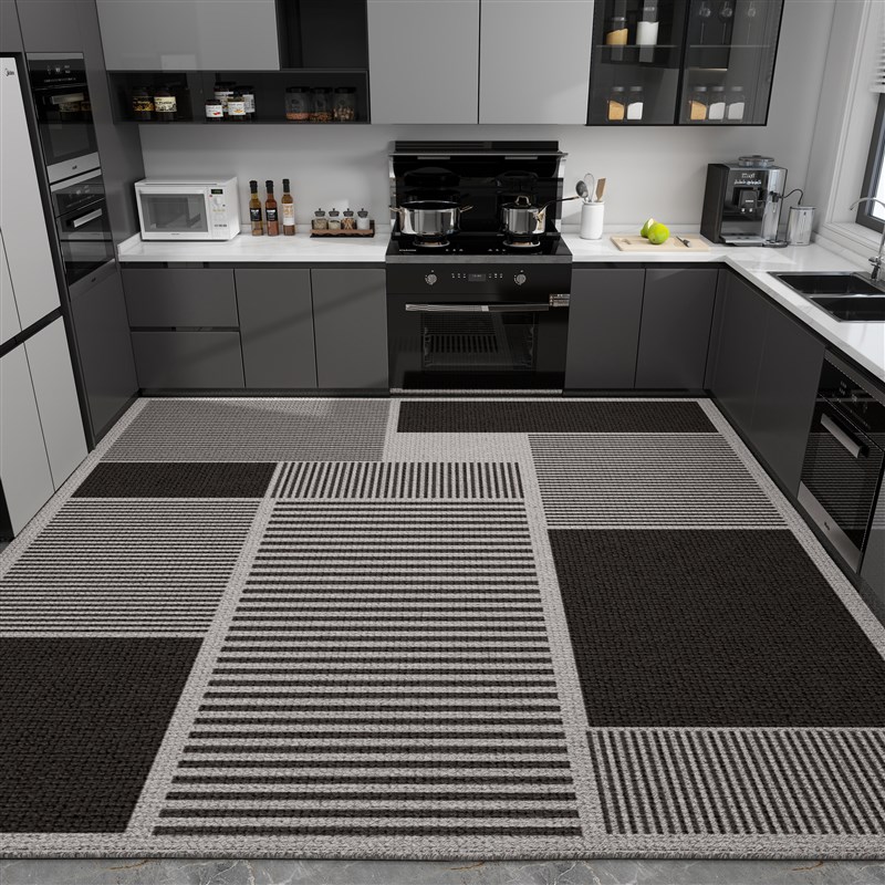 现代风厨房地垫防滑家用吸油吸水脚垫满铺耐脏新款入户地垫可裁剪