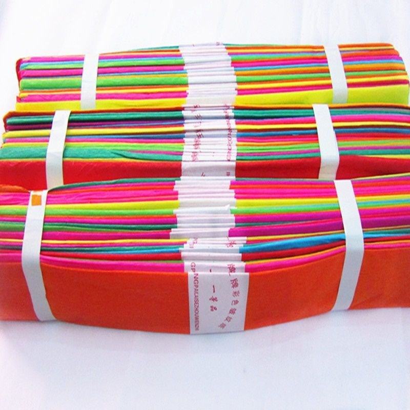 彩色皱纹纸做花手工材料手揉纸手工折纸儿童手工纸邹文纸