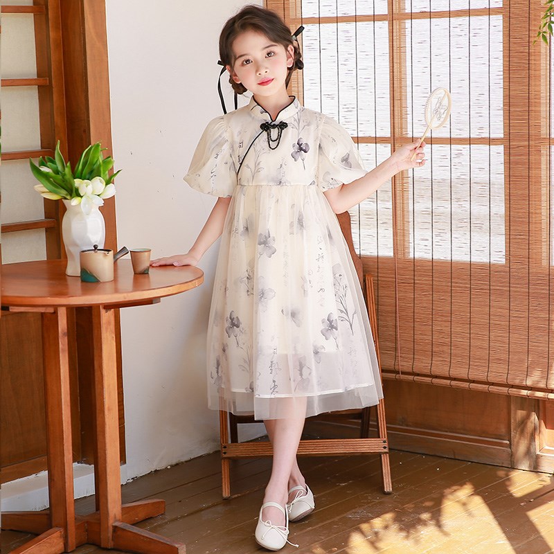 女童连衣裙2025夏季新款儿童中式国风裙子女孩夏装洋气时髦公主裙