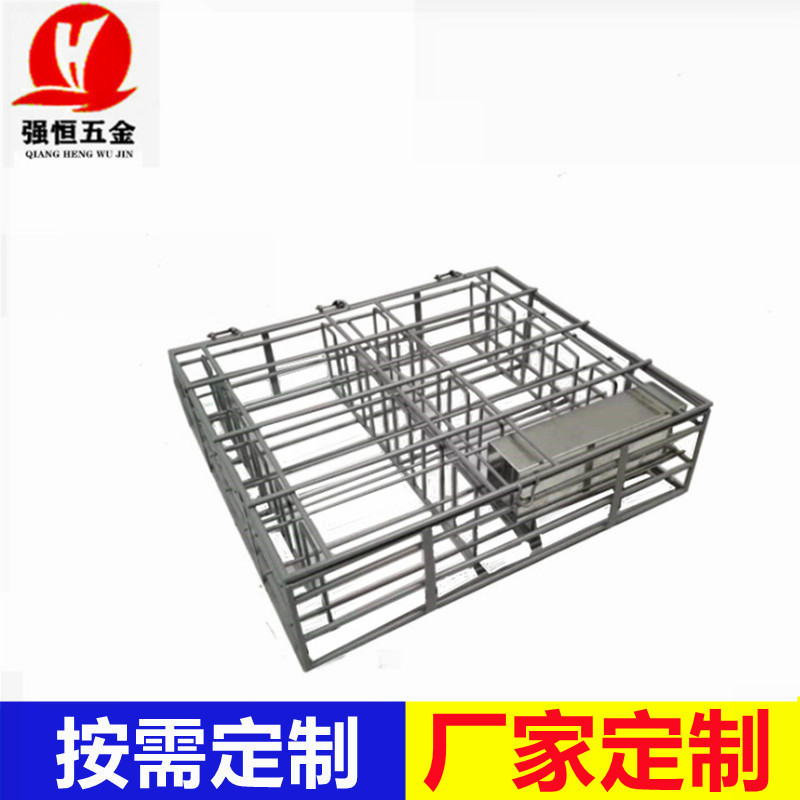 304不锈钢定制清洗篮, 超声波新F能源铝壳清洗架挂具包胶架子