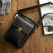 大屏手机包男士 腰包真皮手机挂袋头层牛皮小背包斜挎包钥匙一体包