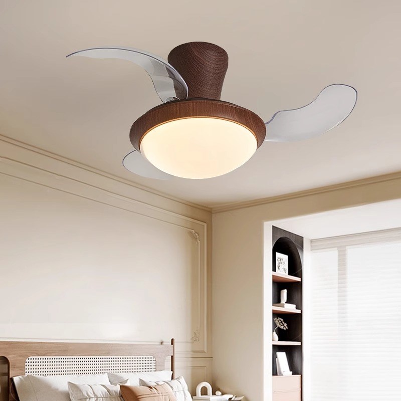 中古风卧室风扇灯隐形静音护眼电扇吸顶灯餐厅书房小型吸顶风扇灯
