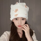 月子帽秋冬双层防风产妇帽孕妇产后用品坐月子纯棉加厚保暖出院帽