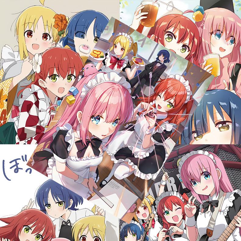 孤独摇饰滚海报 高清铜版纸1套8张 动漫周边宿舍墙贴纸装画背景墙