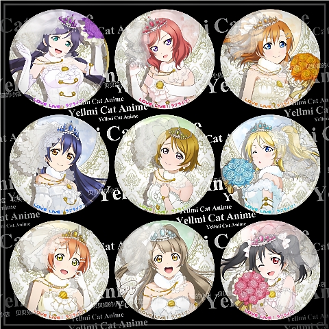 Love live徽章东条希绚濑绘里矢泽妮可花嫁婚纱觉醒动漫吧唧胸章E